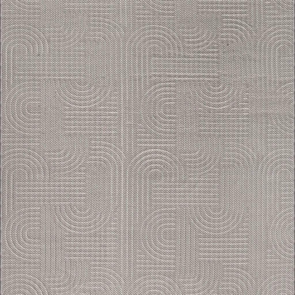 SHARED | Halo Light Grey Modern Geometric Arch Machine Woven Living R photo 4