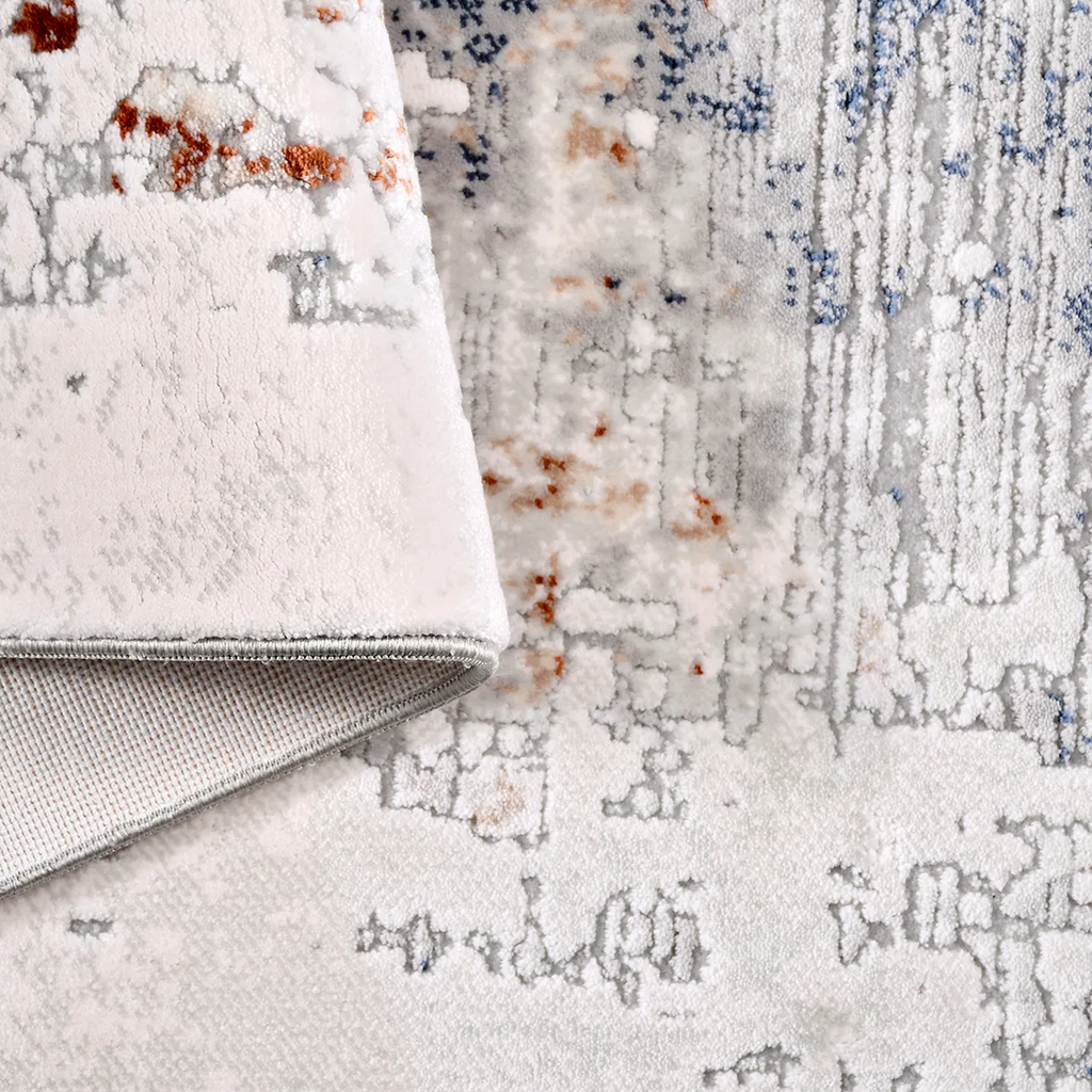 SHARED | Foxglove Modern Abstract Machine Woven Cream Grey Navy Rust  photo 4
