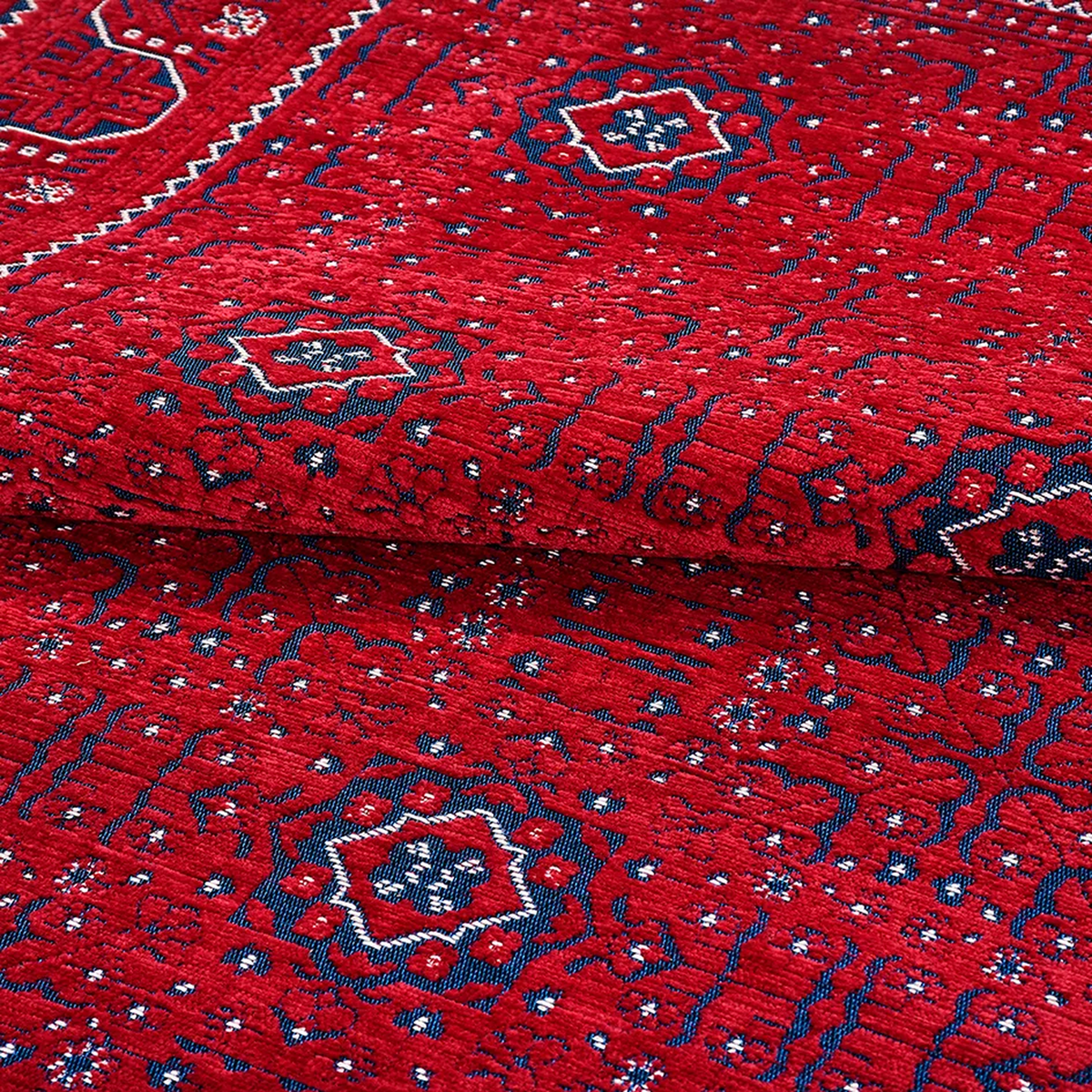 SHARED | Bergama Red Navy Ivory Persian Style Traditional Machine Wov photo 4