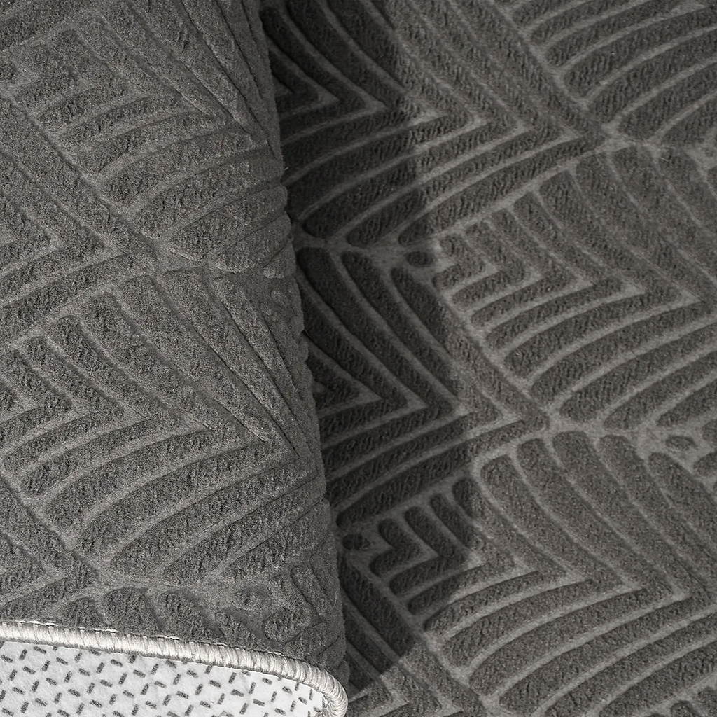 SHARED | Carnelian Charcoal Grey Geometric Modern Machine Woven Livin photo 4