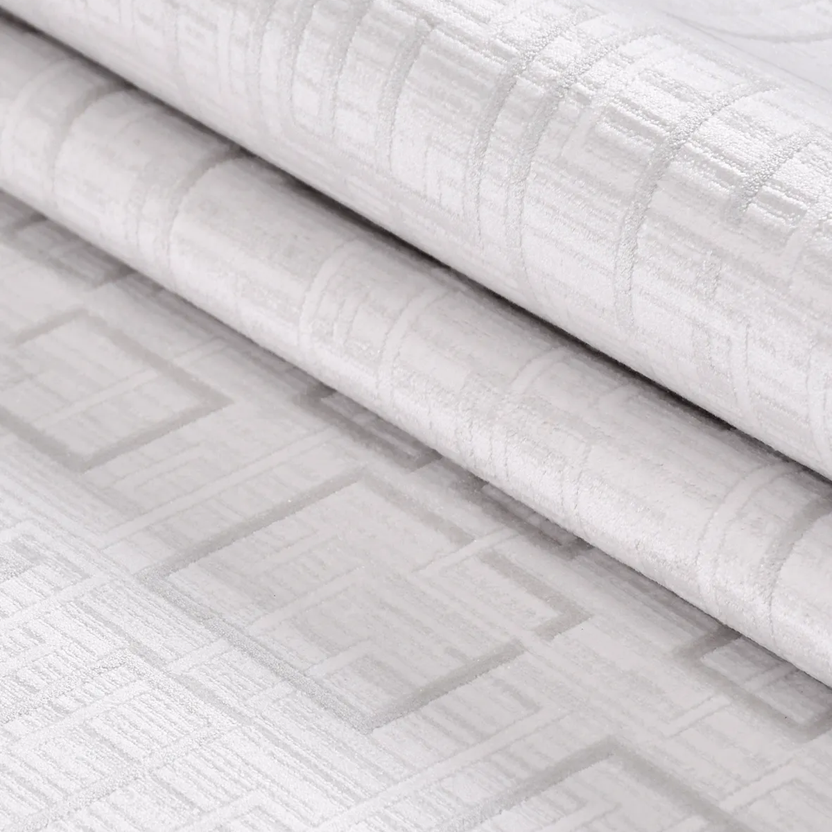 SHARED | Olympos Light Grey Geometric Modern Machine Woven Living Roo photo 4