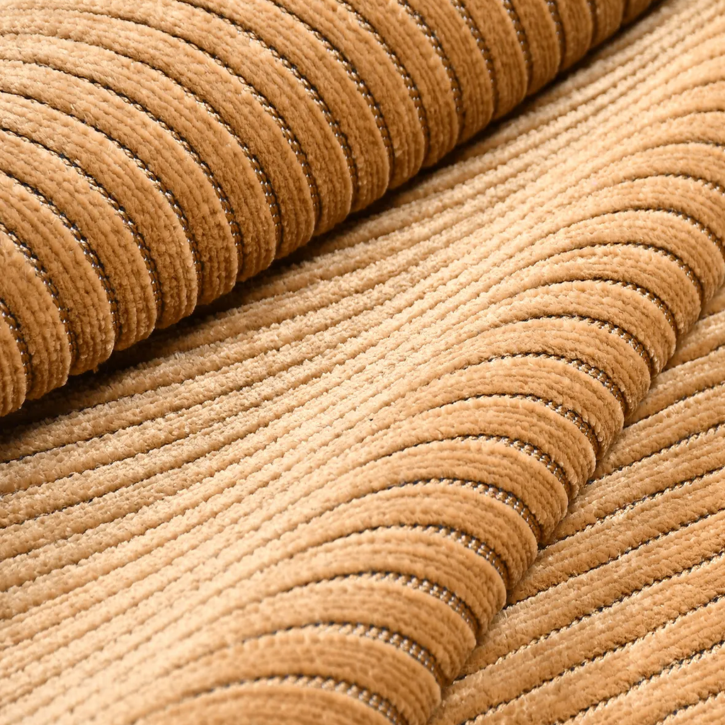 SHARED | Nutmeg Camel Striped Modern Machine Woven Living Room Bedroo photo 4