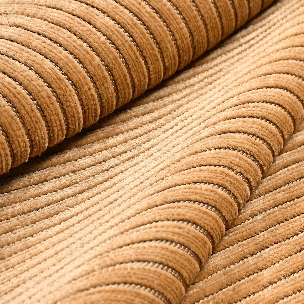 SHARED | Nutmeg Camel Striped Modern Machine Woven Living Room Bedroo photo 4