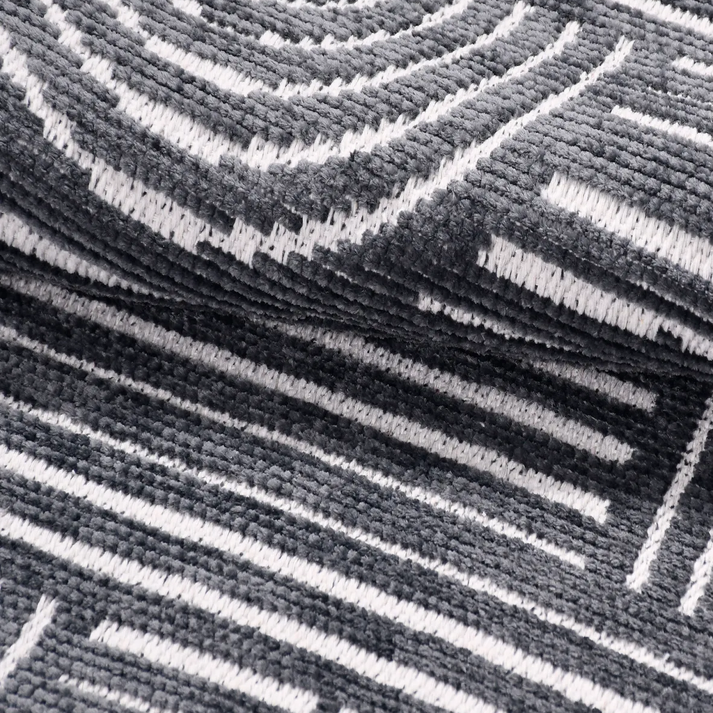 SHARED | Elder Charcoal Grey Ivory Geometric Mid-Century Modern Machi photo 4