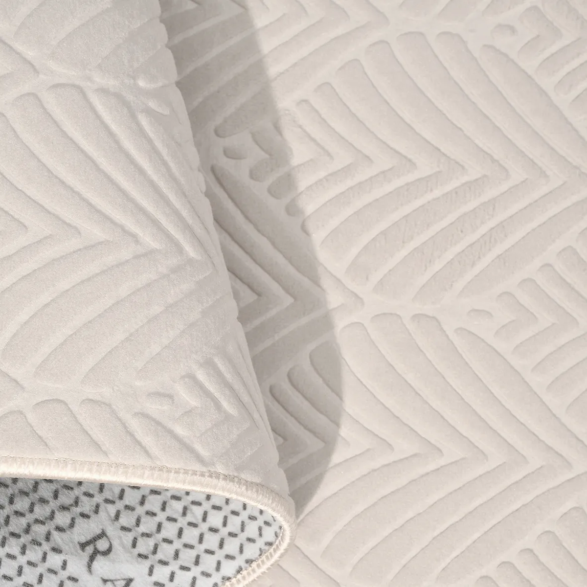 SHARED | Beryl Cream Scandinavian Geometric Textured Machine Woven Li photo 4