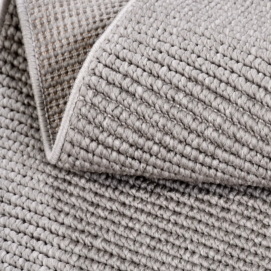 SHARED | Kaolin Grey Ivory Solid Modern Machine Woven Flatweave Livin photo 4