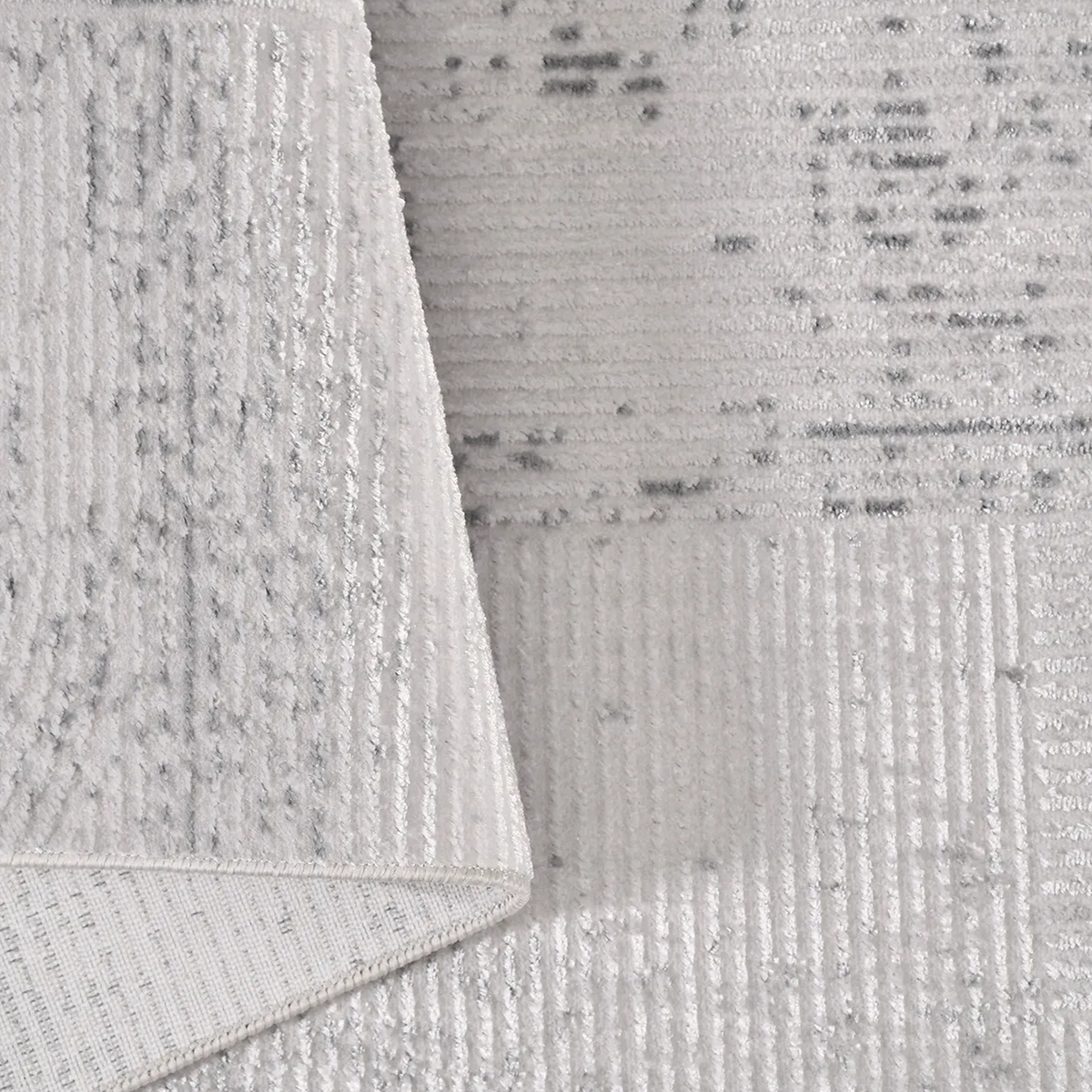 SHARED | Gully Grey Ivory Abstract Modern Machine Woven Living Room B photo 4