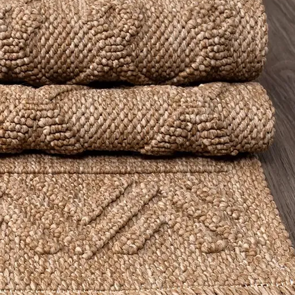 SHARED | Yewfield Tan Geometric Textured Machine Woven Transitional L photo 4
