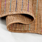 SHARED | Jacinth Boho Striped Multicolour Beige Machine Woven Living  photo 4