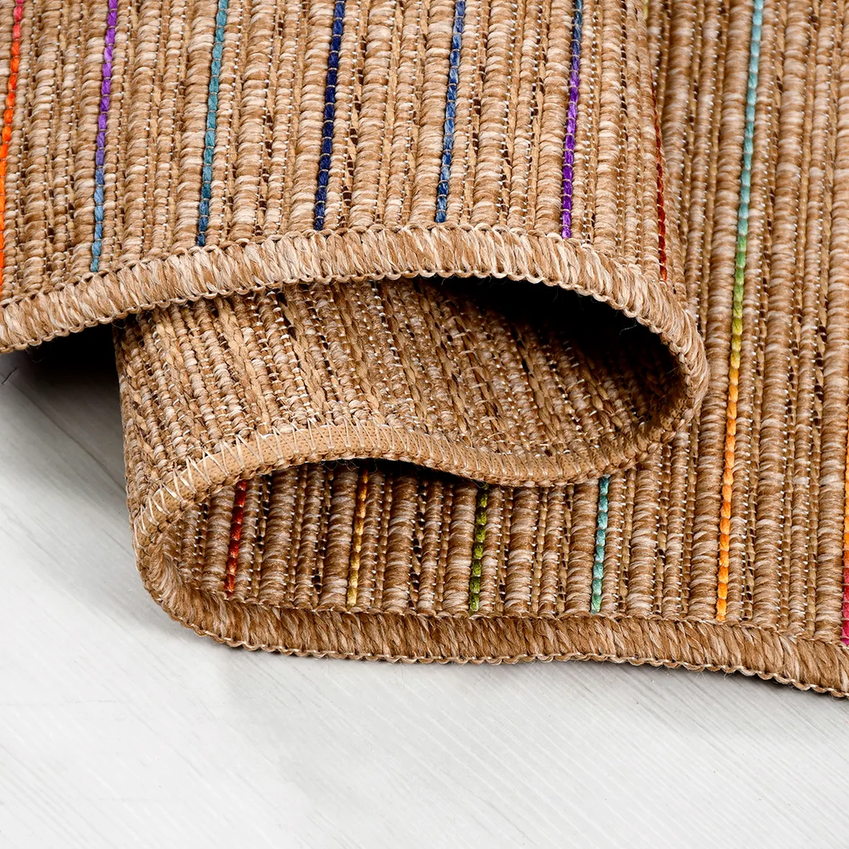 SHARED | Jacinth Boho Striped Multicolour Beige Machine Woven Living  photo 4