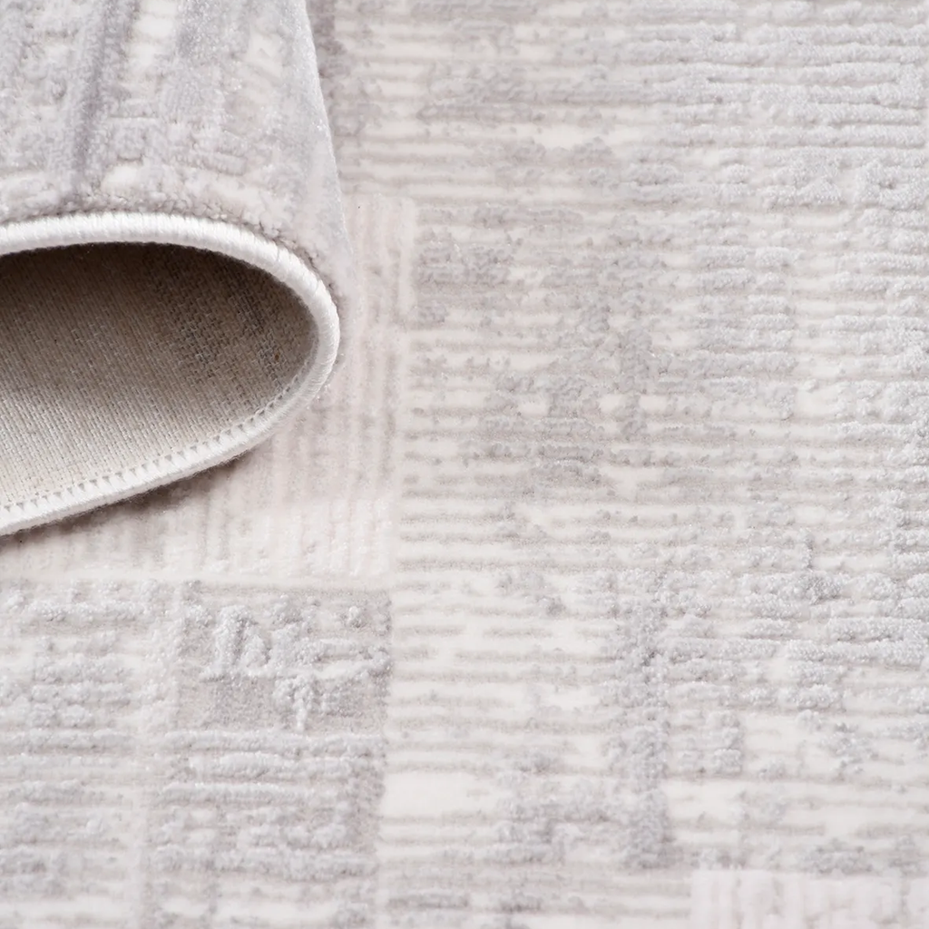 SHARED | Conservatory Grey Ivory Abstract Modern Machine Woven Living photo 4