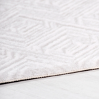 SHARED | Shimmer Cream Modern Geometric Machine Woven Living Room Bed photo 4