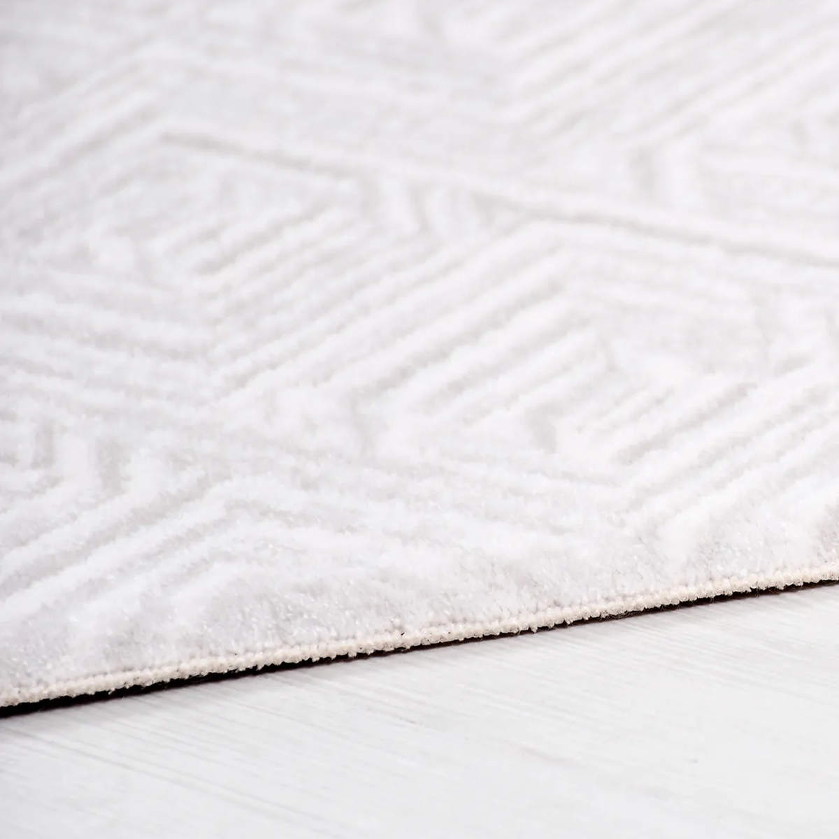 SHARED | Shimmer Cream Modern Geometric Machine Woven Living Room Bed photo 4