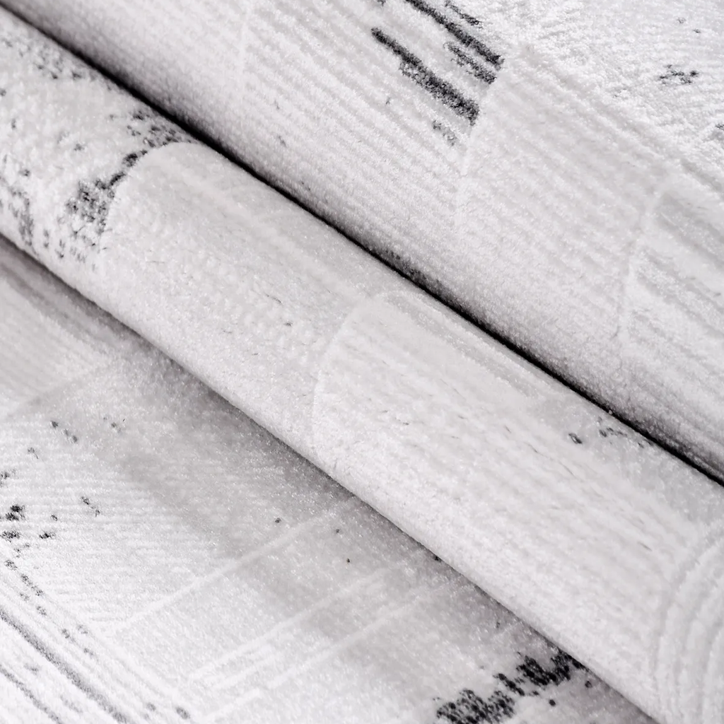 SHARED | Aurora Cream Grey Patchwork Modern Machine Woven Living Room photo 4