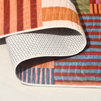 SHARED | Dell Mid-Century Modern Patchwork Orange Cream Blue Machine  photo 4