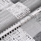 SHARED | Strand Grey White Black Patchwork Geometric Modern Machine W photo 4