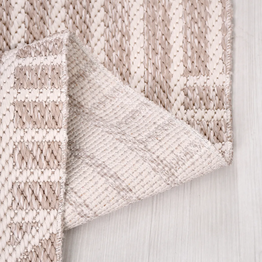 SHARED | Mica Beige Ivory Geometric Transitional Modern Machine Woven photo 4