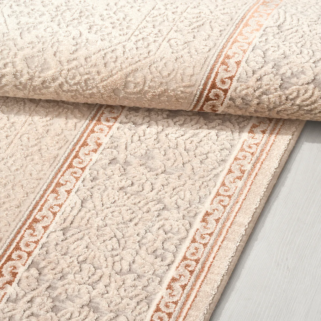 SHARED | Armory Traditional Damask Scrollwork Cream Beige Rust Machin photo 4