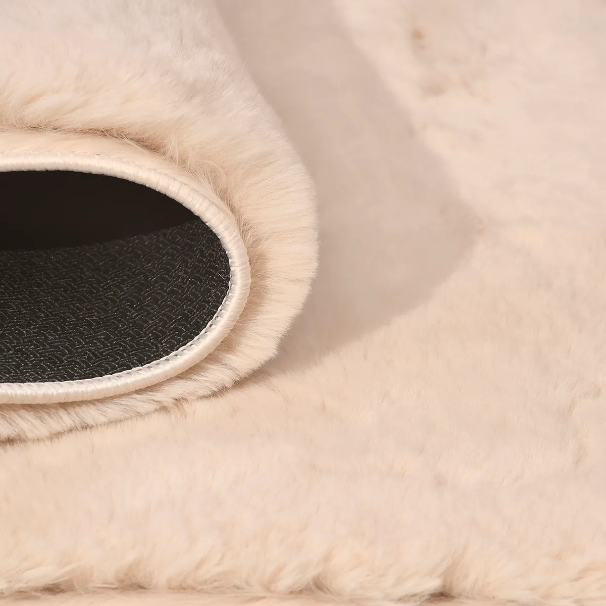 SHARED | Fethiye Blush Pink Solid Shaggy Faux Fur Machine Woven Glam  photo 4