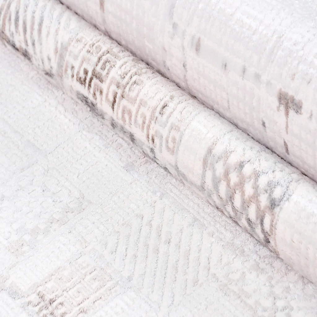 SHARED | Lodestone Cream Taupe Patchwork Modern Machine Woven Living  photo 4