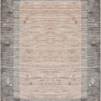 SHARED | Trefoil Grey Beige Abstract Tribal Border Machine Woven Livi photo 4