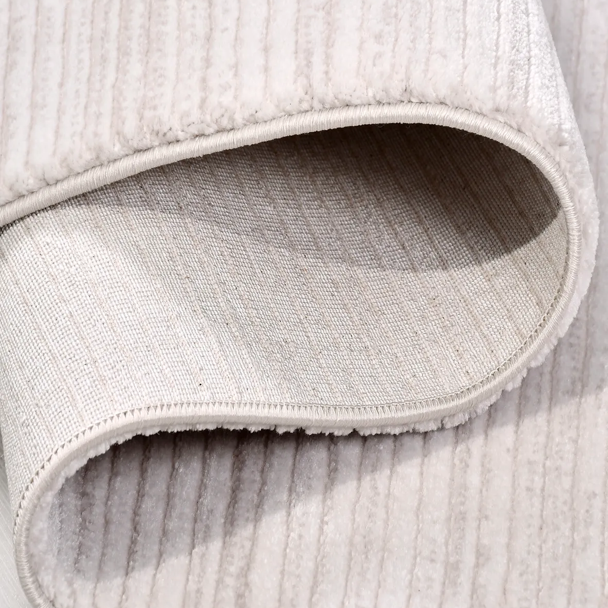 SHARED | Verdite Cream Mid-Century Modern Striped Machine Woven Livin photo 3