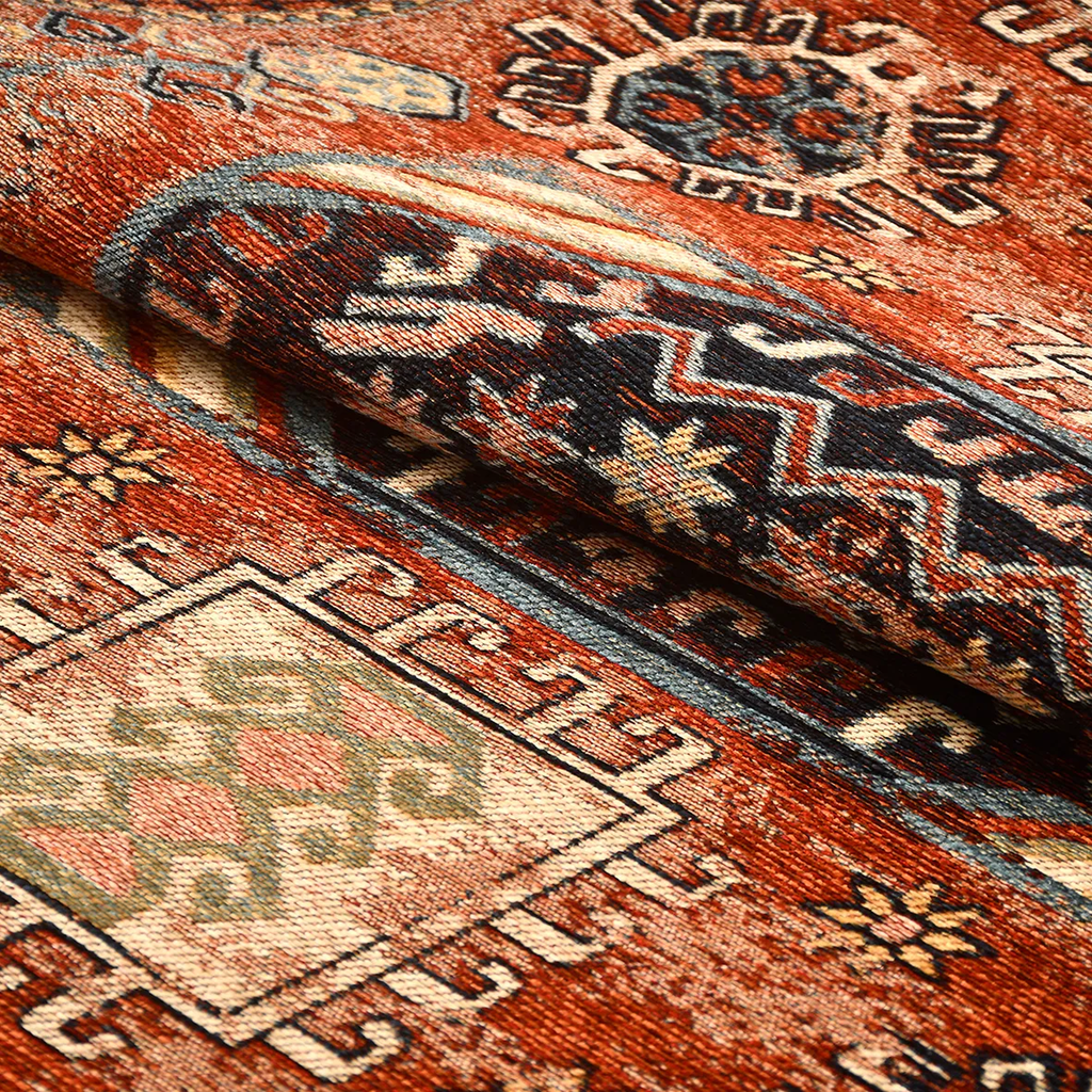 SHARED | Corona Persian Style Traditional Machine Woven Rust Gold Bla photo 4