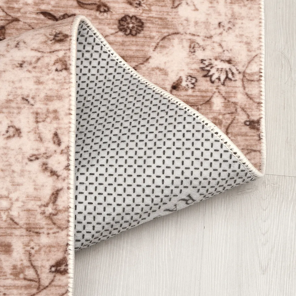 SHARED | Crag Distressed Floral Traditional Machine Woven Beige Brown photo 4