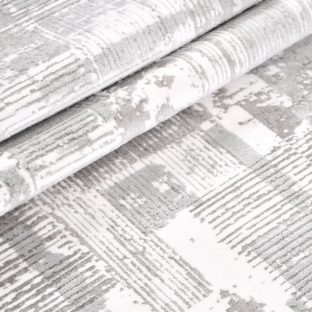 SHARED | Pergamon Cream Grey Abstract Modern Machine Woven Living Roo photo 4