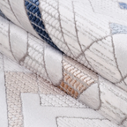 SHARED | Campion Cream Navy Geometric Maze Modern Machine Woven Livin photo 4