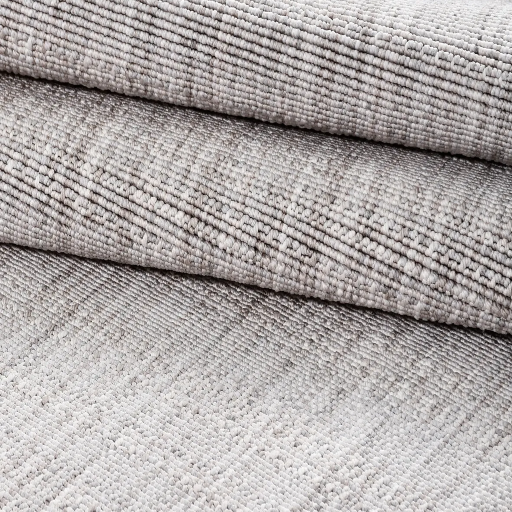 SHARED | Kalkan Light Grey Solid Scandinavian Machine Woven Living Ro photo 4
