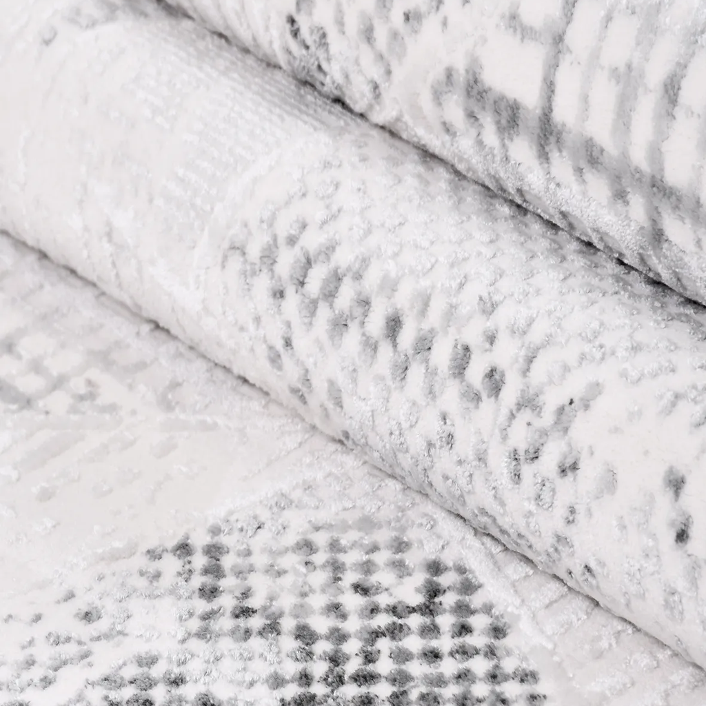 SHARED | Magnetite Light Grey Abstract Modern Machine Woven Living Ro photo 4