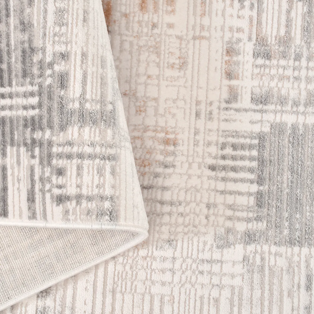 SHARED | Sardonyx Cream Grey Rust Abstract Modern Machine Woven Livin photo 4