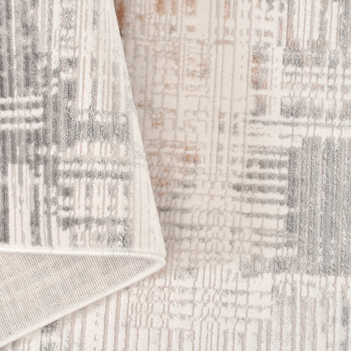 SHARED | Sardonyx Cream Grey Rust Abstract Modern Machine Woven Livin photo 4
