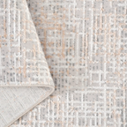 SHARED | Foreland Modern Abstract Distressed Beige Grey Machine Woven photo 4