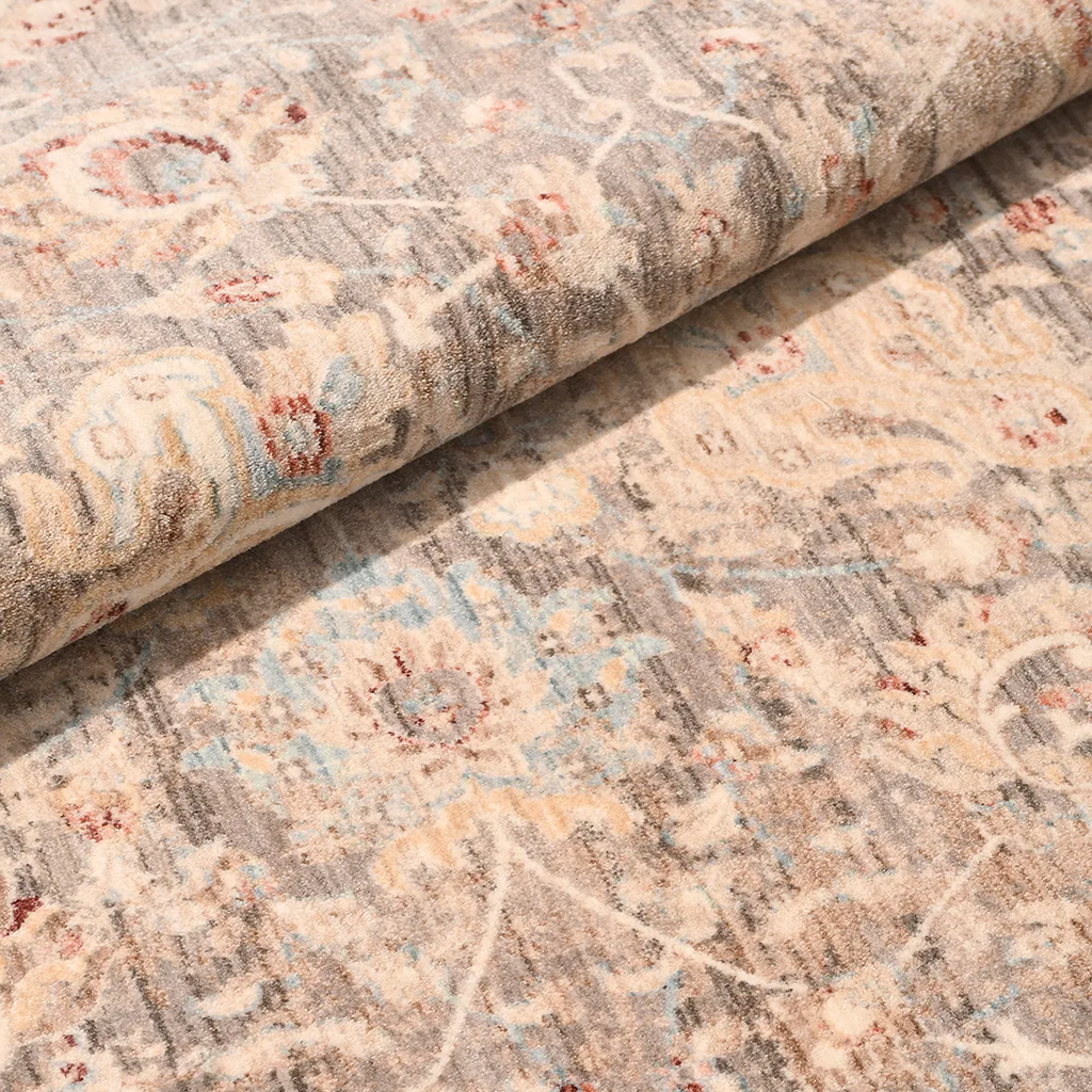 SHARED | Pergola Distressed Persian Style Floral Taupe Cream Rust Mac photo 4