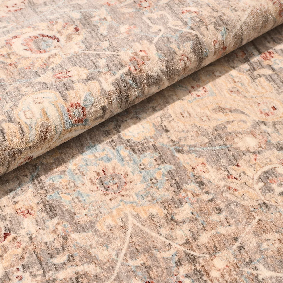 SHARED | Pergola Distressed Persian Style Floral Taupe Cream Rust Mac photo 4