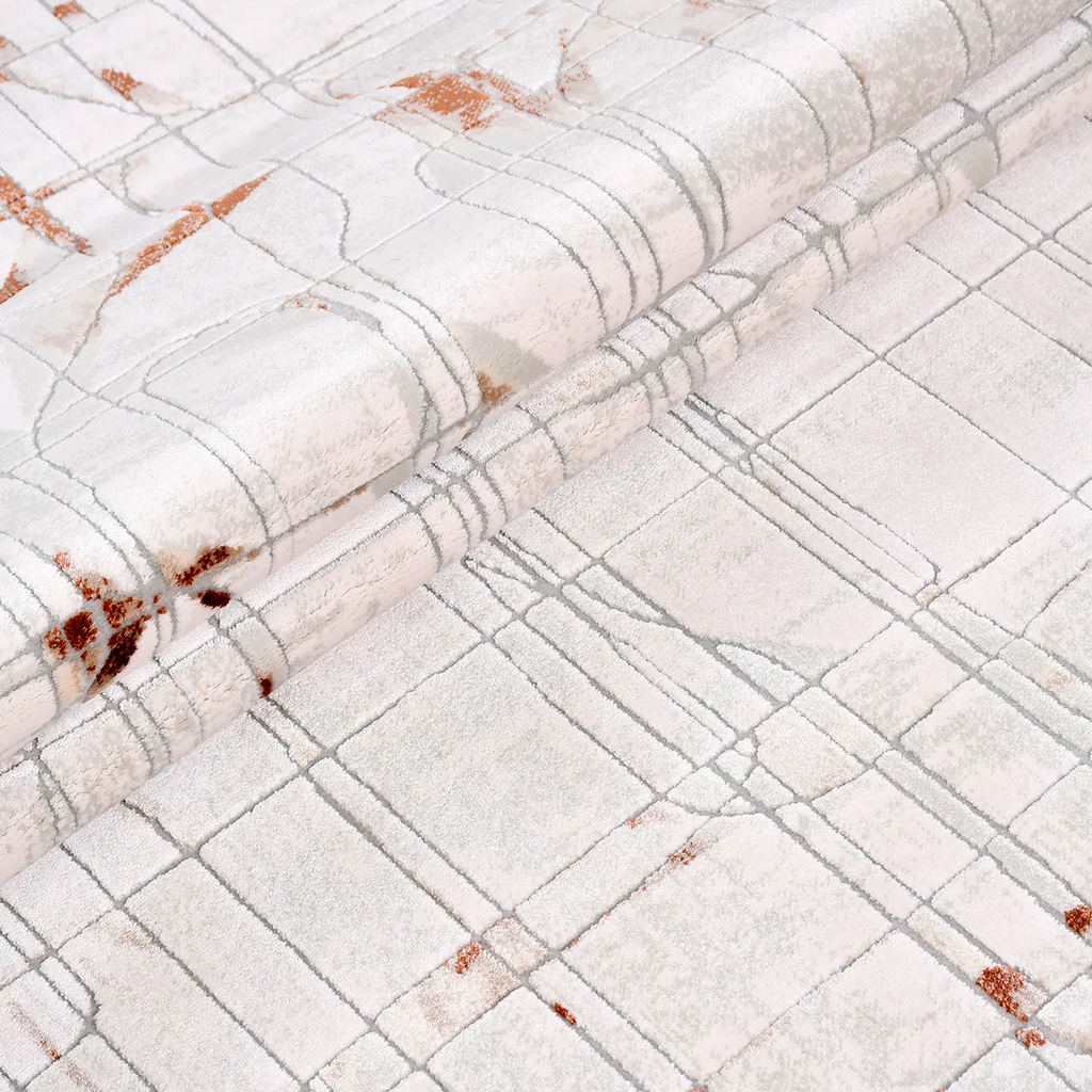 SHARED | Gentian Cream Beige Abstract Modern Machine Woven Living Roo photo 4