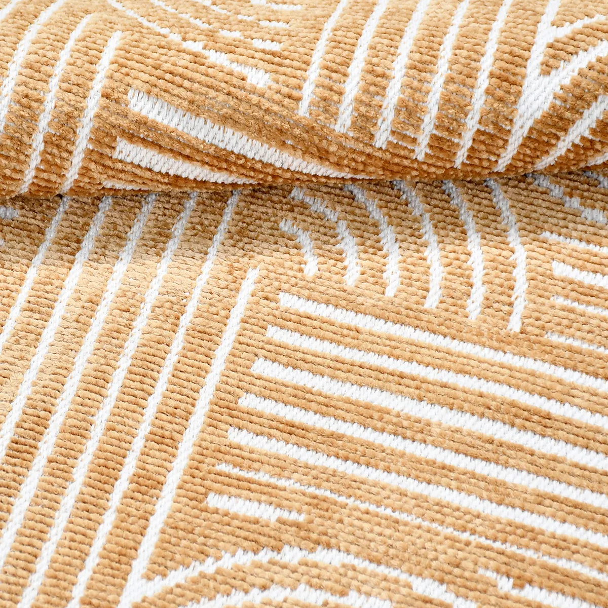 SHARED | Damson Golden Yellow Geometric Mid-Century Modern Machine Wo photo 4