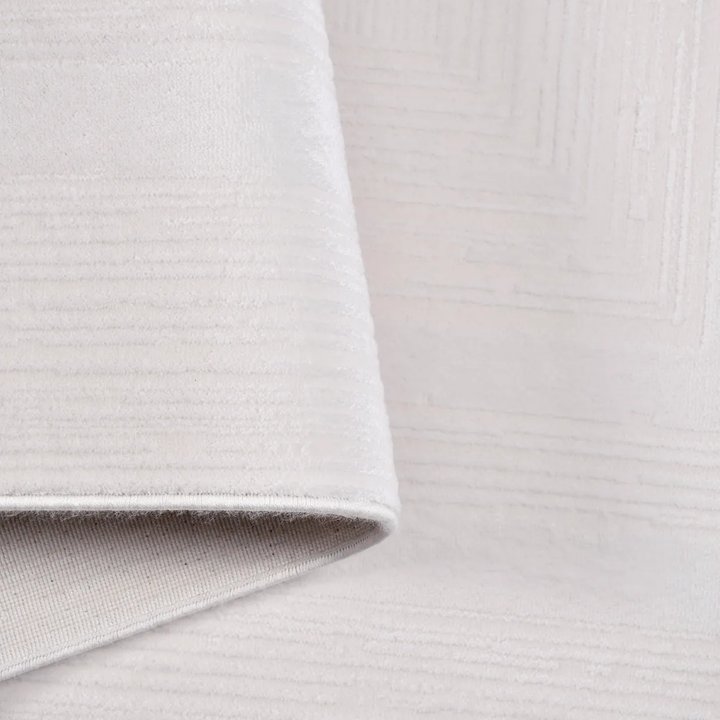 SHARED | Turret Cream Modern Geometric Machine Woven Ivory Living Roo photo 4