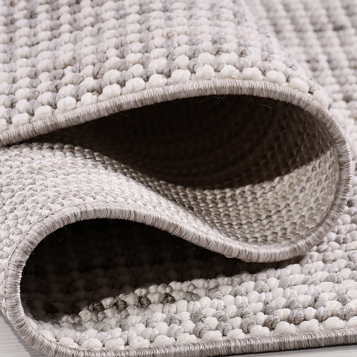 SHARED | Quadrangle Ivory Grey Solid Textured Transitional Modern Mac photo 3