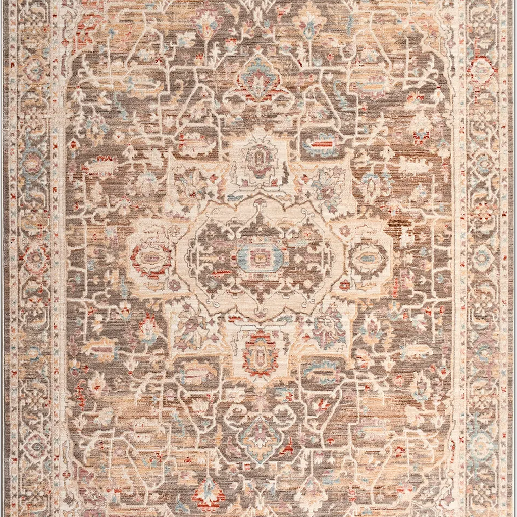 SHARED | Quince Persian Style Medallion Distressed Beige Grey Rust Tr photo 4