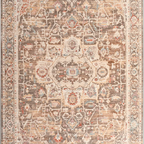 SHARED | Quince Persian Style Medallion Distressed Beige Grey Rust Tr photo 4