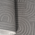 SHARED | Lucent Grey Modern Geometric Arch Machine Woven Living Room  photo 4
