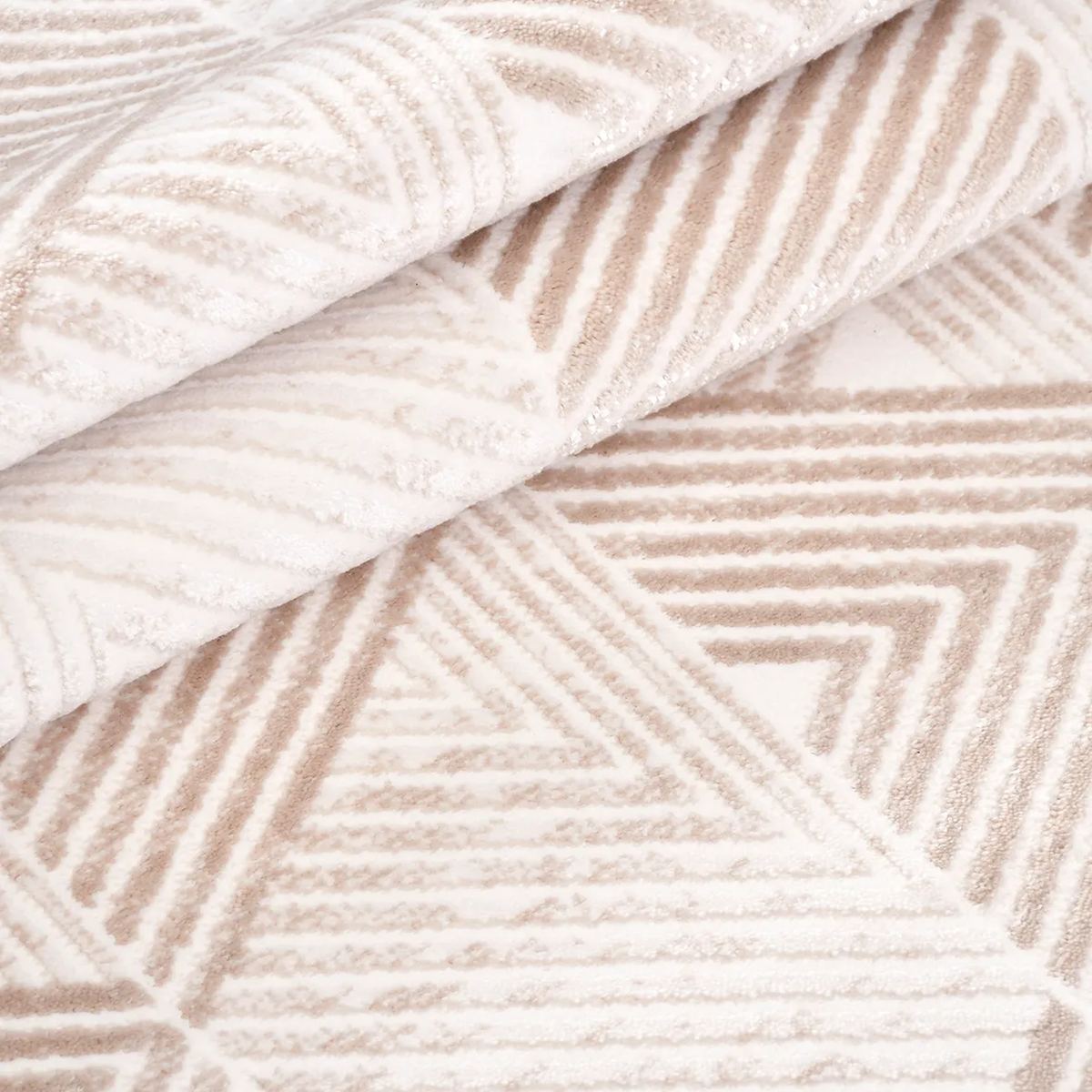 SHARED | Chasm Cream Beige Geometric Triangle Modern Machine Woven Li photo 4