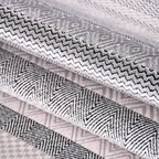SHARED | Holt Grey Cream Striped Modern Machine Woven Living Room Bed photo 4