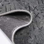 SHARED | Lichen Charcoal Grey Boho Geometric Tribal Print Machine Wov photo 4