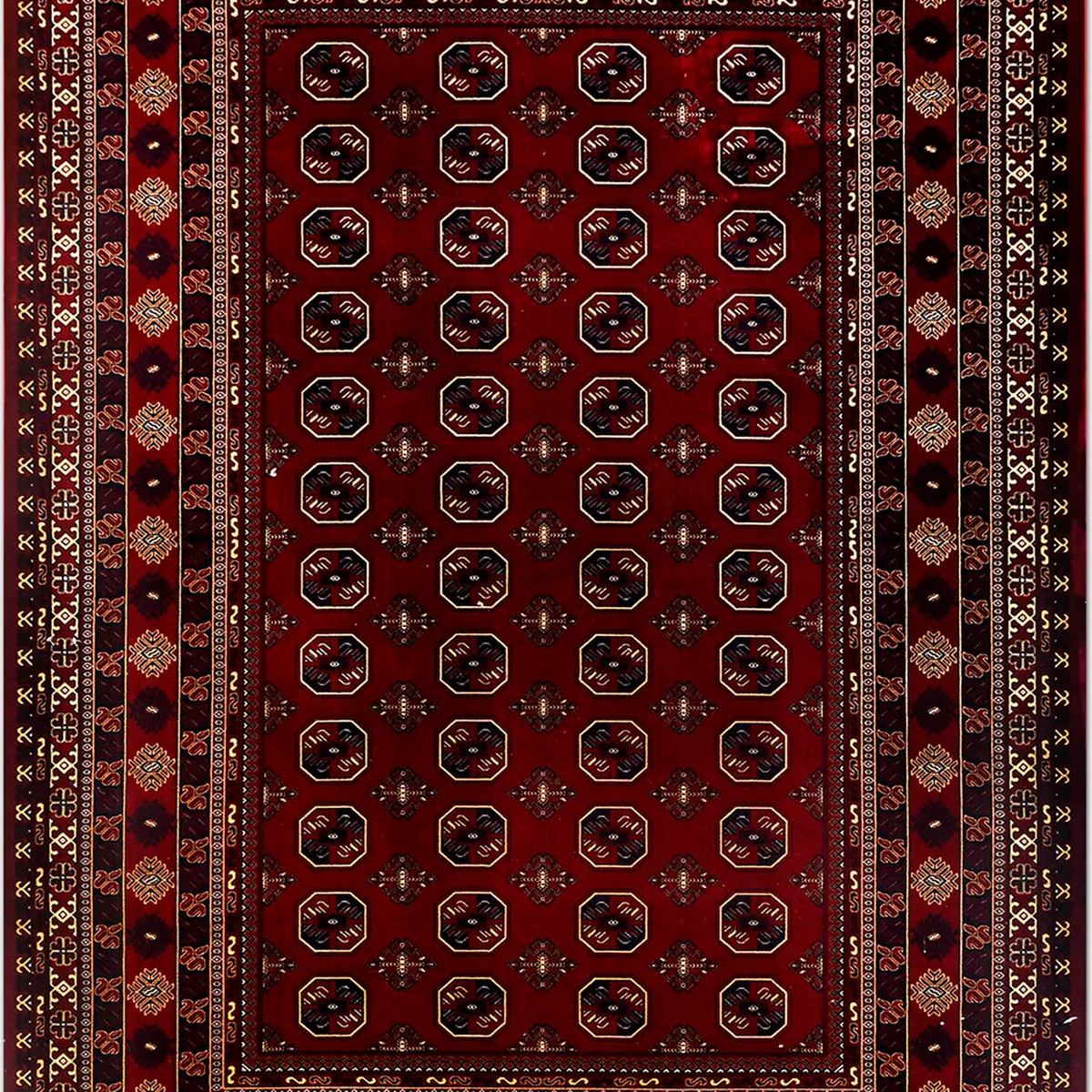 SHARED | Spinel Persian Style Traditional Machine Woven Red Navy Crea photo 4
