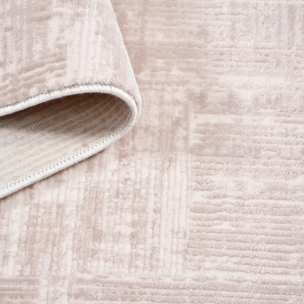 SHARED | Cupola Blush Pink Cream Abstract Modern Machine Woven Living photo 4
