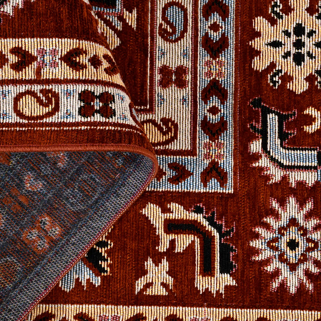 SHARED | Firelight Rust Red Persian Style Traditional Machine Woven L photo 4